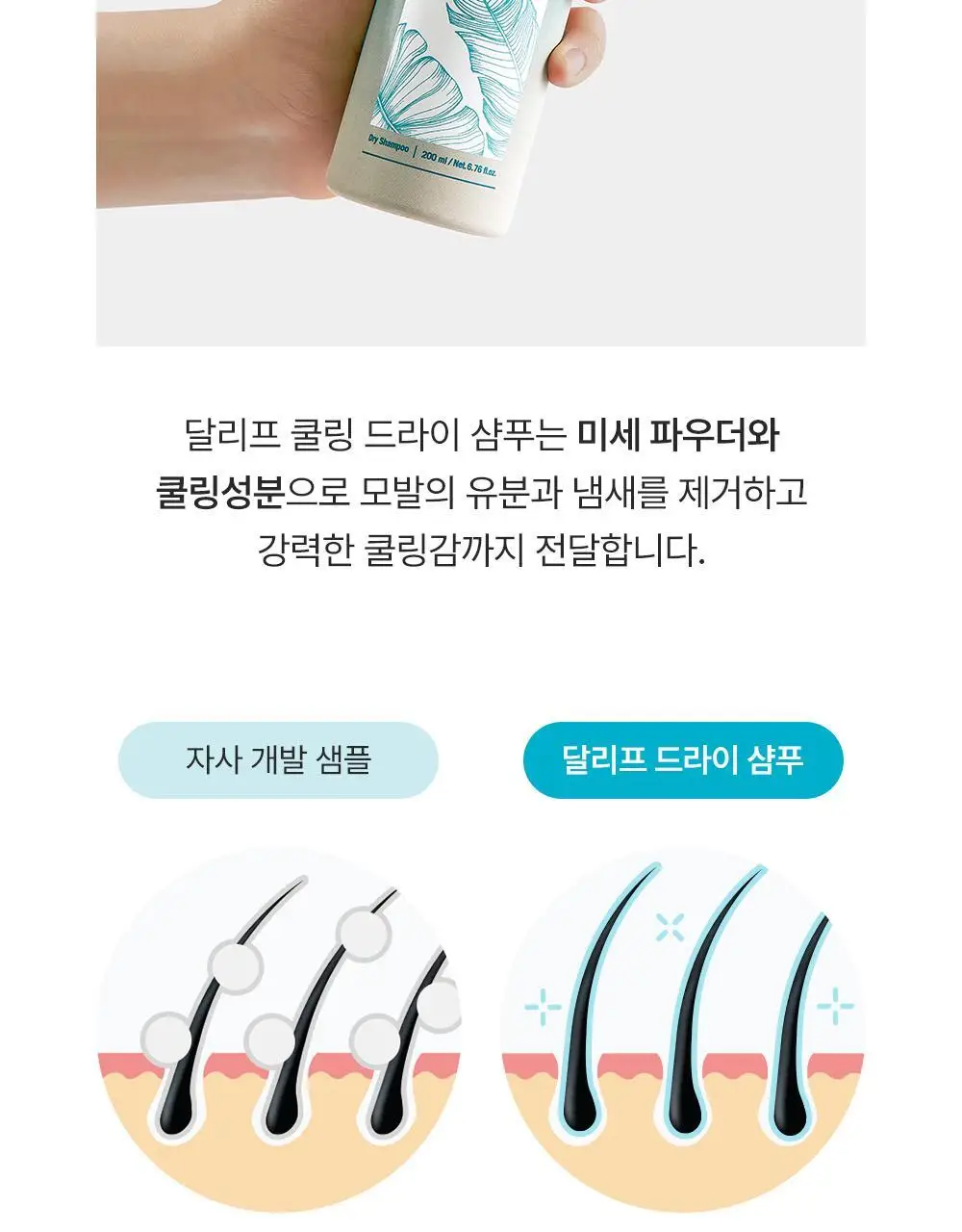 [노세범/쿨링]달리프 쿨링 드라이샴푸 200ml 상세페이지 9